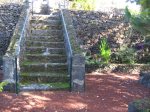 Traditional stone stairs are used to next level of gardens
